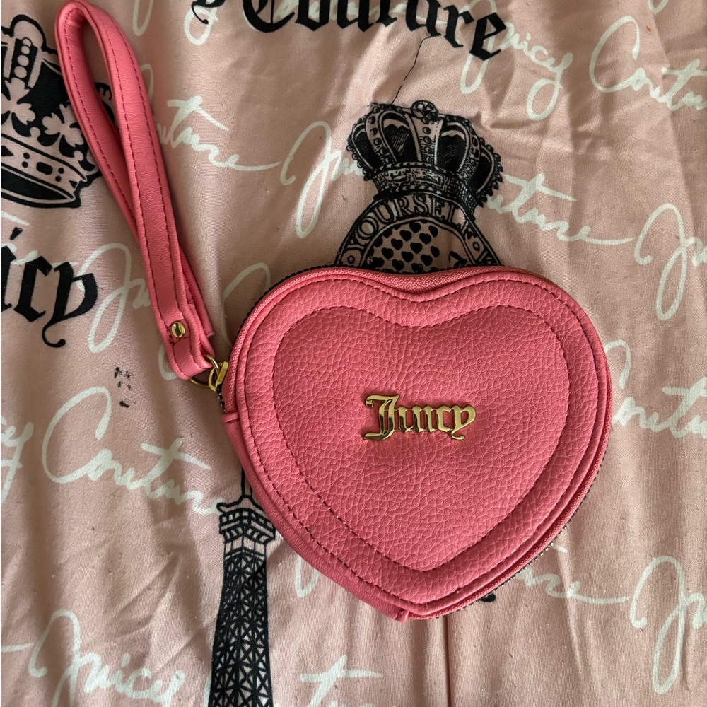 Juicy Couture Heart-Shaped Pink Wristlet